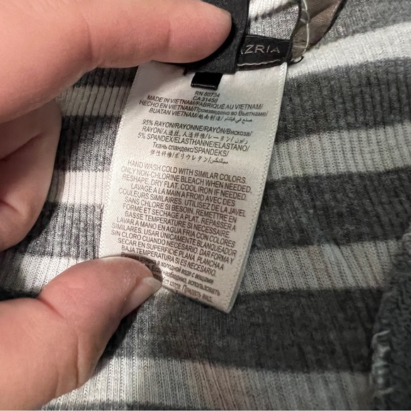 BCBG max azria gray white striped tank long length size small - Picture 4 of 8